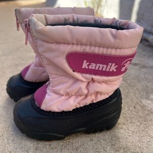 Kamik Pink and Black Kids' Snow Boots